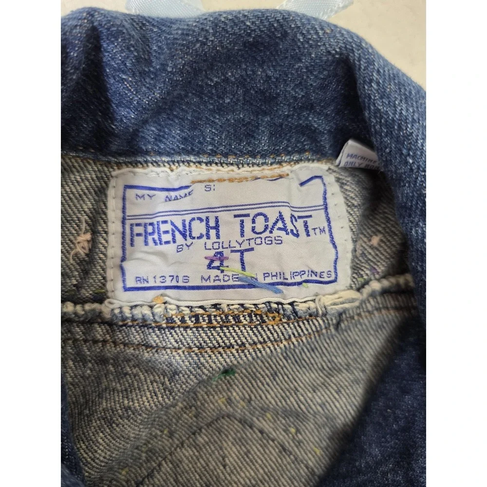 Vintage French‎ Toast Jacket Kids 4T Blue Denim Cycle Champ Rainbow Animals